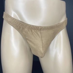 Super Soft Faux Suede Pouch Thong Bikini - Medium